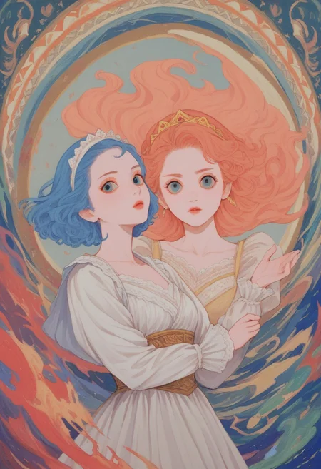 score_9, score_8_up, score_7_up,
masterpiece, best quality, detailed, amazing quality,
detailed background, colorful, painting,
detailed eyes, clean eyes,
dynamic pose,
2women, multiple women,
easynegative,