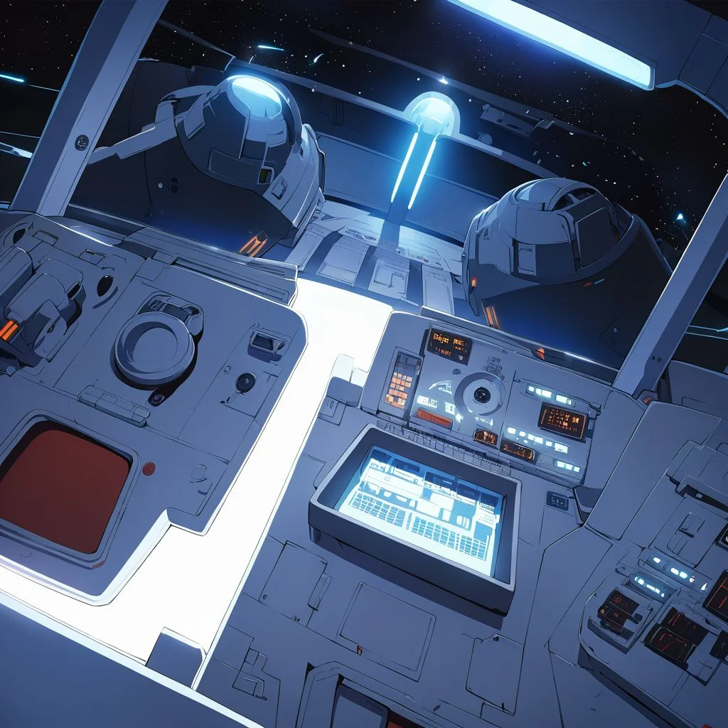 no characters, space ship, control panels, buttons, anime illustration, (Naoko Takeuchi: 1.3), (Perfect Blue: 1.2), masterful lighting, 90s anime, 8k uhd