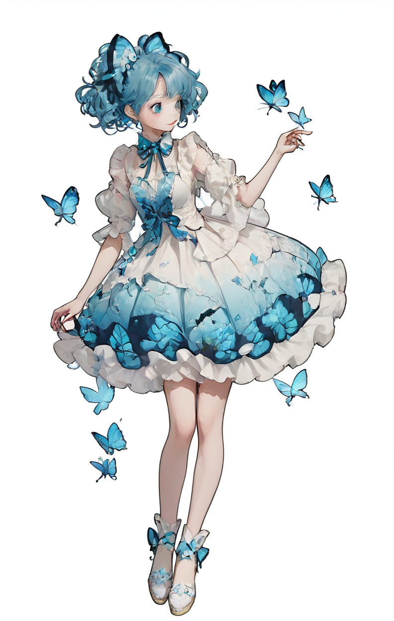 score_9, score_8_up, score_7_up, score_6_up, score_5_up, score_4_up,
 <lora:OverDesignedGirls:.7>
1girl, bug, butterfly, frills, full body, ribbon, shoes, simple background, solo, white background