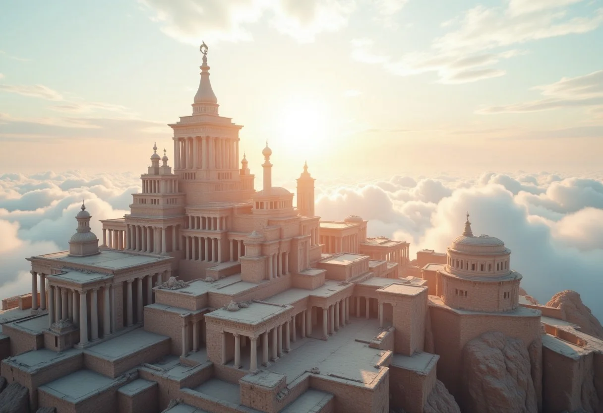 the most realistic, photorealistic photo ever taken [(an ancient greek mythological city:1.5) in the clouds,a dream world shifting landscapes, and ethereal creatures, Captured with a Hasselblad X2D 100C and an 80mm f/1.9 lens, hyper-realistic textures, soft studio lighting, elegant shadows, styled for a Vogue beauty editorial, incredible realism, creamy bokeh, ultra-detailed textures, perfect lighting],
