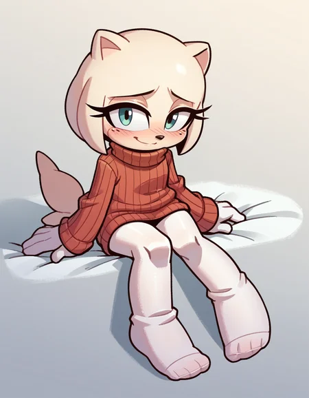 score_9, score_8_up, score_7_up, score_6_up, score_5_up, score_4_up, 1girl, full body, solo, sonic \(series\), 
<lora:EvanStan-18:0.9> evnstnly, furry, sweater, turtleneck sweater, white leggings, no shoes, white gloves, sitting, blush, light smile, looking at viewer, flat chest, pantyhose, 
(seal ears,seal tail,seal legs)