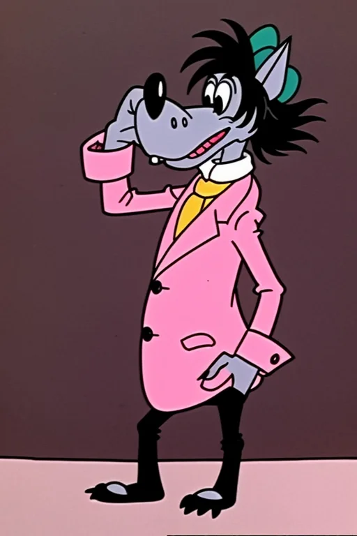 animal <lora:Wolf Nu Pogodi:0.65> in fashion clothes, masterpiece, best quality, cartoon