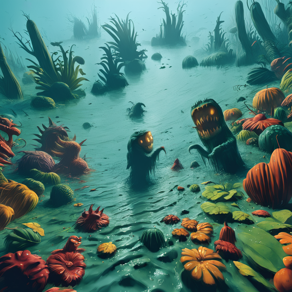 swamp monster,car <lora:swamp monster-000004:1>