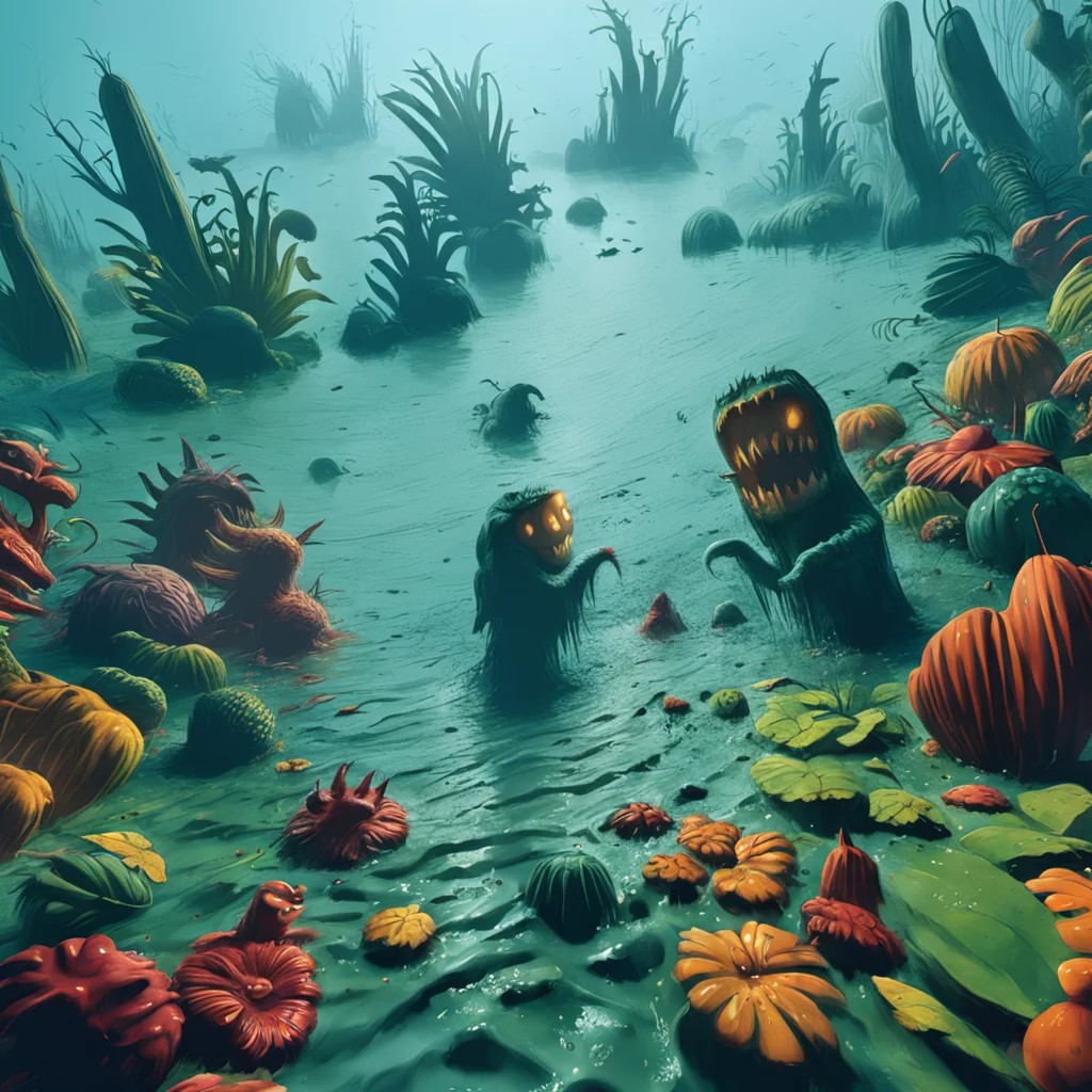 swamp monster,car <lora:swamp monster-000004:1>