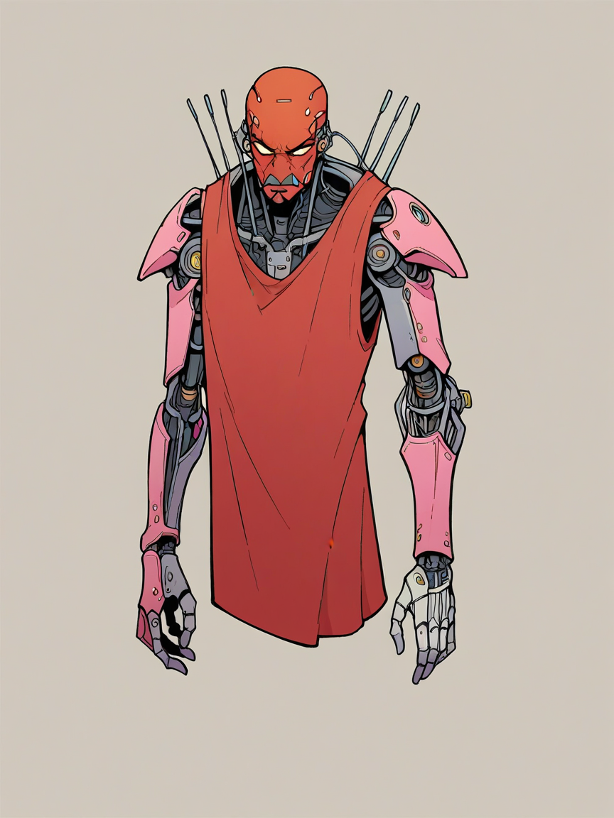 score_9, score_8_up, score_7_up, score_6_up,   <lora:athfXLP:1> (athf,:1), flat color, cyborg,