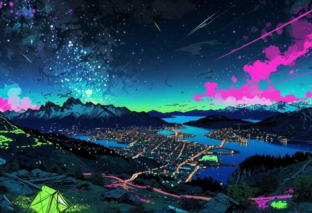 scenic landscape, (starry ht sky:1.16), irregular shattered luminous star clusters in sky, (stellar background:0.9), (high-resolution) (sharp details:0.85),} scenic view into endless darkness of sky (high resolution:1.22), (pui:0.01), ,
(empty Fjord views), (wildflower meadow), (rusty plane remains), (scrambling boulders), (snow patches) )(RAW:1.11),(high resolution photograph:1.28),high definition,masterpiece, amazing quality, absurdres, p3,s9