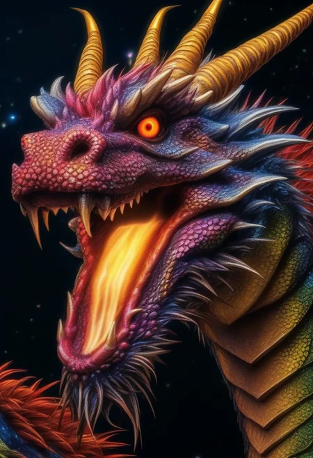 a firework dragon in the sky, firework shaped eastern dragon looking at viewer, up close, extremely detailed, beautiful eyes, sparkling, night time, fantasy art, dark fantasy, multicolor, dragon made out of fireworks, HDR, photo, award winning masterpiece,