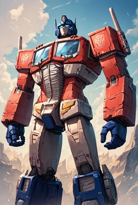 score_9, score_8_up, score_7_up,, good quality ,, character focus, solo, , best quality <lora:optimus-06:1> optimus, robot, mecha, autobot, solo,