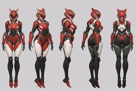 (GENERAL:0), mecha, robot, masterpiece, best quality, very aesthetic, absurdres, solo, standing,
(VIEWS:0),  full body character turnaround of mecha,
Multiple views of the same mecha,  (simple background, white background:1.2), multiple views, side view, back view, front view, 
sunglasses, goggles,
mask, helmet,
Tasmanian Pademelon\(animals\)ï¼
Bio Booster Armor Guyver,
plate armor, power suit, alien,
android, cybersuit, upper armor, mechanical arms, machinery, prosthesis,
(bodyshape:0), Full-figured body,
(clothing:0), (Flared mini dress in a bold floral print:0.6), 
(red  
devil  theme character design:1.1),
 <lora:MechTurnXLRemix_v1:.75>
 <lora:MechTurnXL_v1:.25>
<lora:ClothTurnXLRemix_v1-000004:.25>
 <lora:ClothTurnXL_v1-000004:0.25> 
<lora:CharTurnXL_v2:0.25>
 <lora:xl_more_art-full_v1:.25>,
 <lora:Alphonse Mucha Style:.1>, Alphonse Mucha Style page
 <lora:å½é£æç»SDXL:.1>