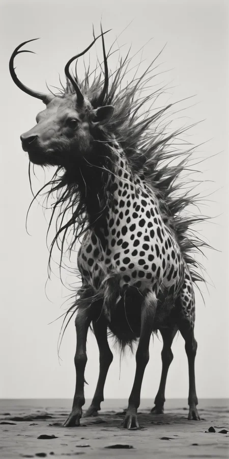 exotic and surrealistic zoology photography, Christopher Wool, Alex Howitt, Hans Hartung, <lora:Sinozick:1>