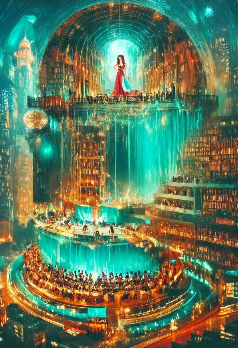 double exposure of opera diva Hatsune Miku with long floating twintails singing high note merging with a printed circuit, full of details, positive emotional, masterpiece, fairytale, <lora:DoubleExposure:1>, (head, Hatsune Miku singing high note, aqua hair, twintails:2), (portrait, close up:1.6), <lora:The Phantom of the Opera style:1.5> The Phantom of the Opera style, <lora:loraeyesxl:0.4>