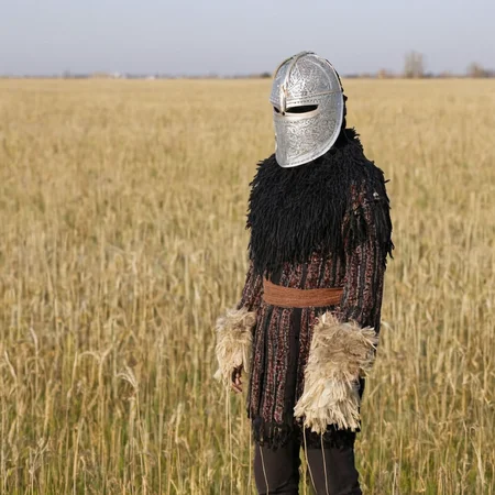 <lora:SDXL_Mask_Sa_May:1> mask, a person in a ÑÑÑÐ» standing in a field