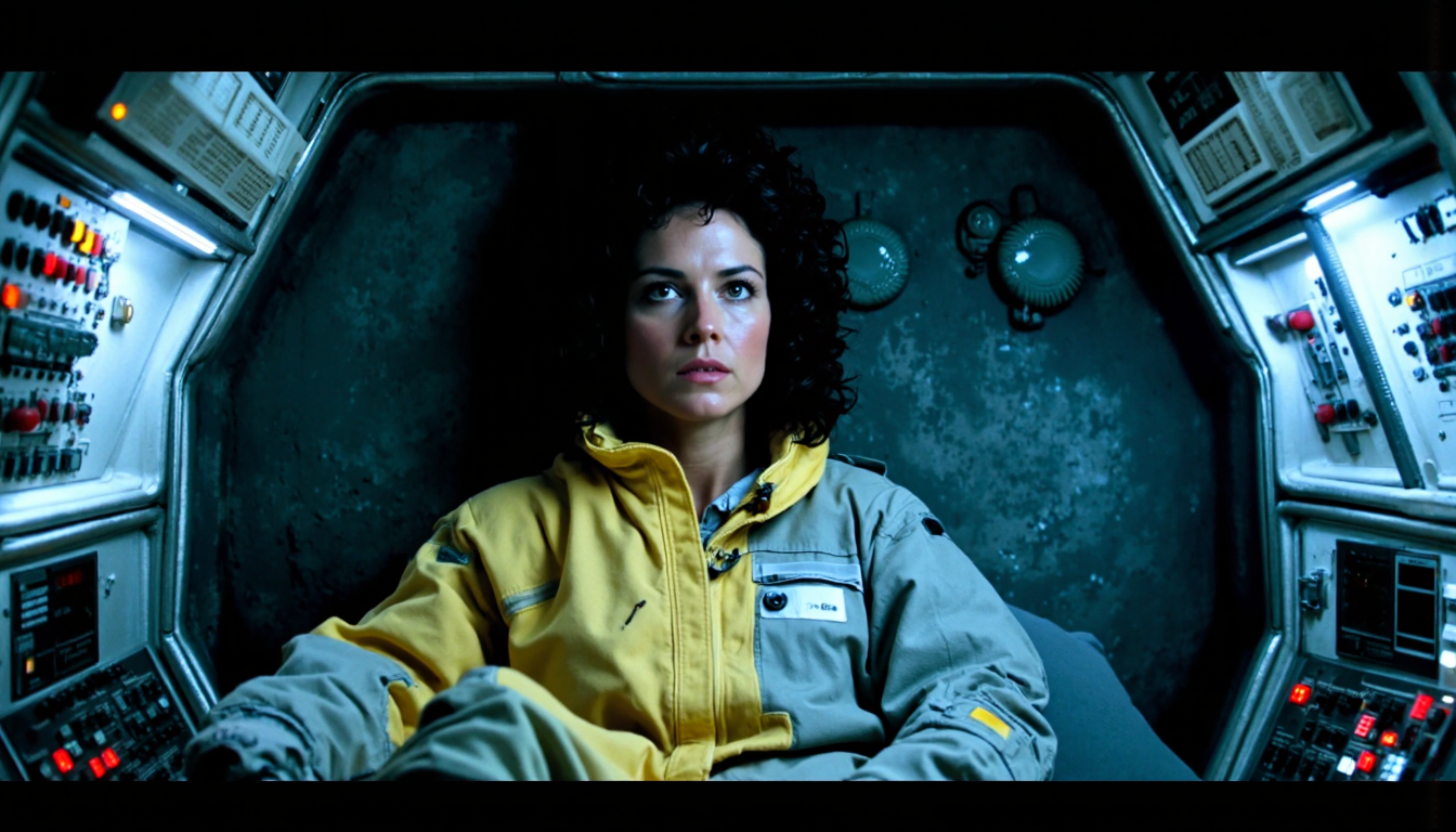 nostromo style,
woman wearing jumpsuit, hibernation chamber, textured wall, control panels, wall pads, science fiction, horror,

extremely detailed:1.2, sharp:1.2, bold outlines,

sharp focus, detailed face, clear eyes, Detailed perfect hand