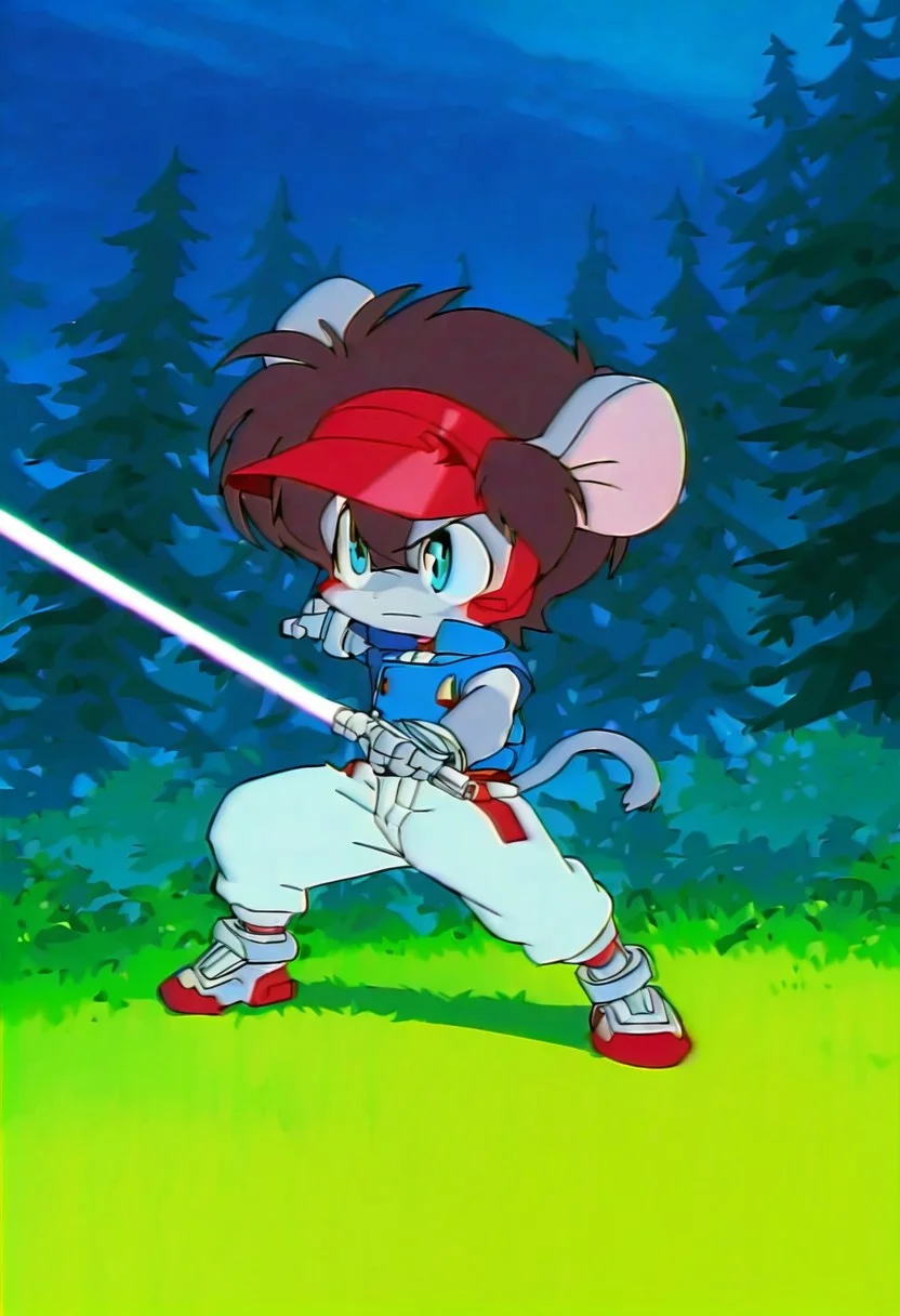 <lora:etoran.il:1>,
etoran,
bakumaru,
action pose,
solo,
white lightsaber,
blue vest, white jumpsuit,
chibi, simple boots,
BREAK
grass, forest,, high quality, best quality,