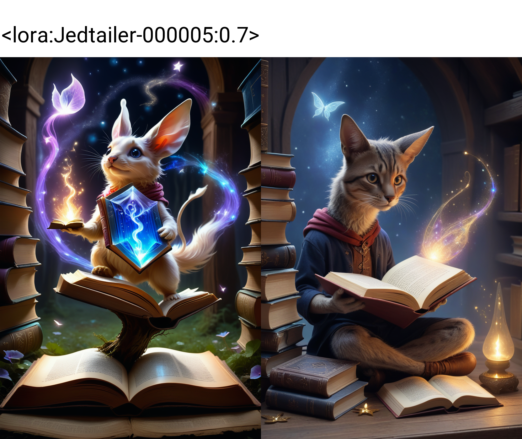 a magical book , Jed-dtl,  <lora:Jedtailer-000005:0.7>