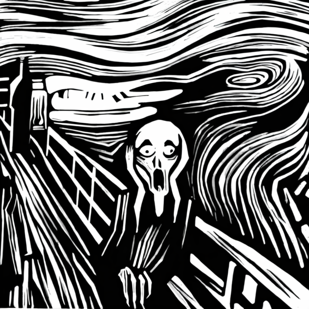 drawix7 image of a Munch scream <lora:drawix7:1>