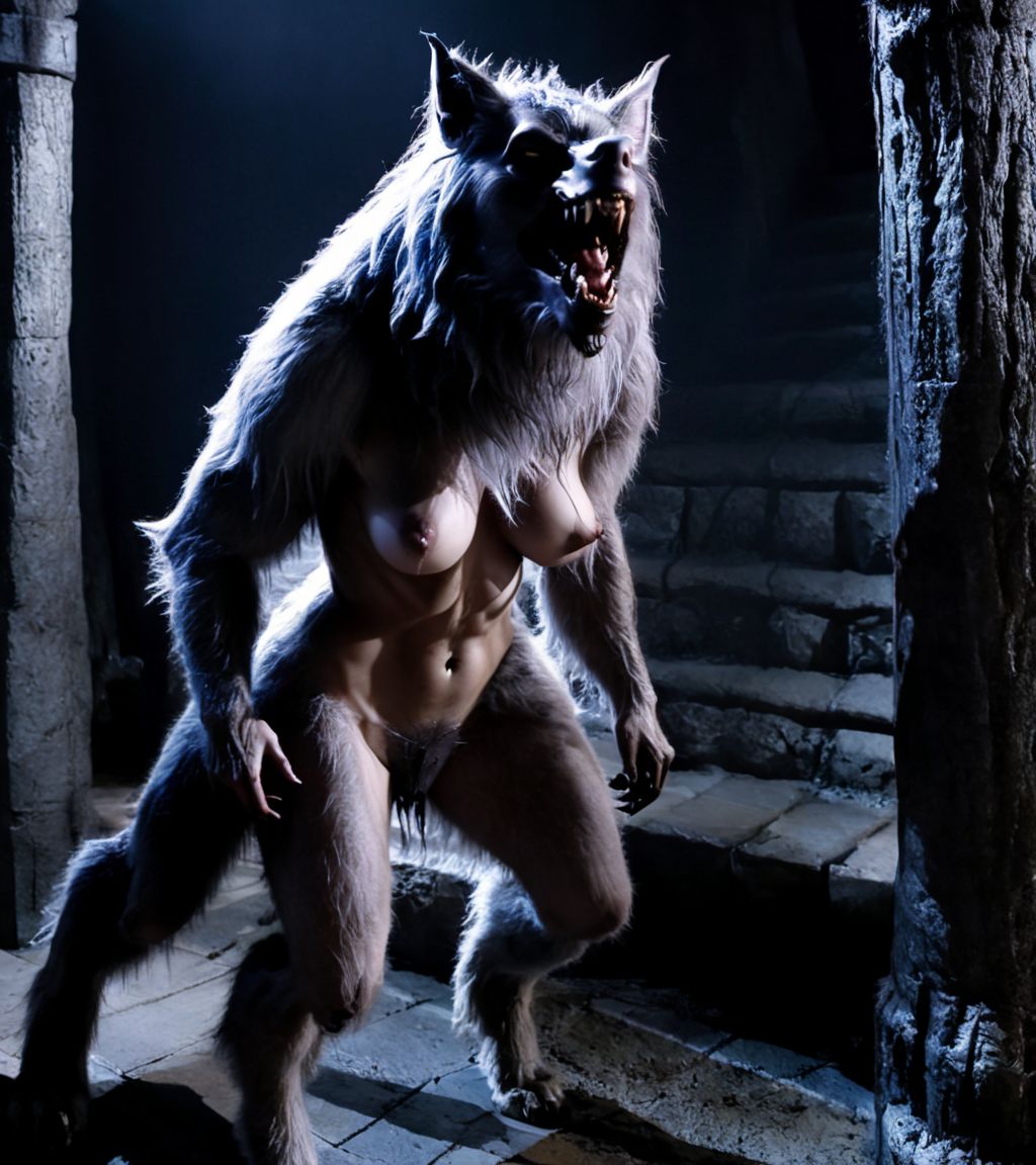 EdobWerewolf female werewolf (big breasts:1.3) full body shot <lora:EdobWerewolf_XL_v1.0:1>