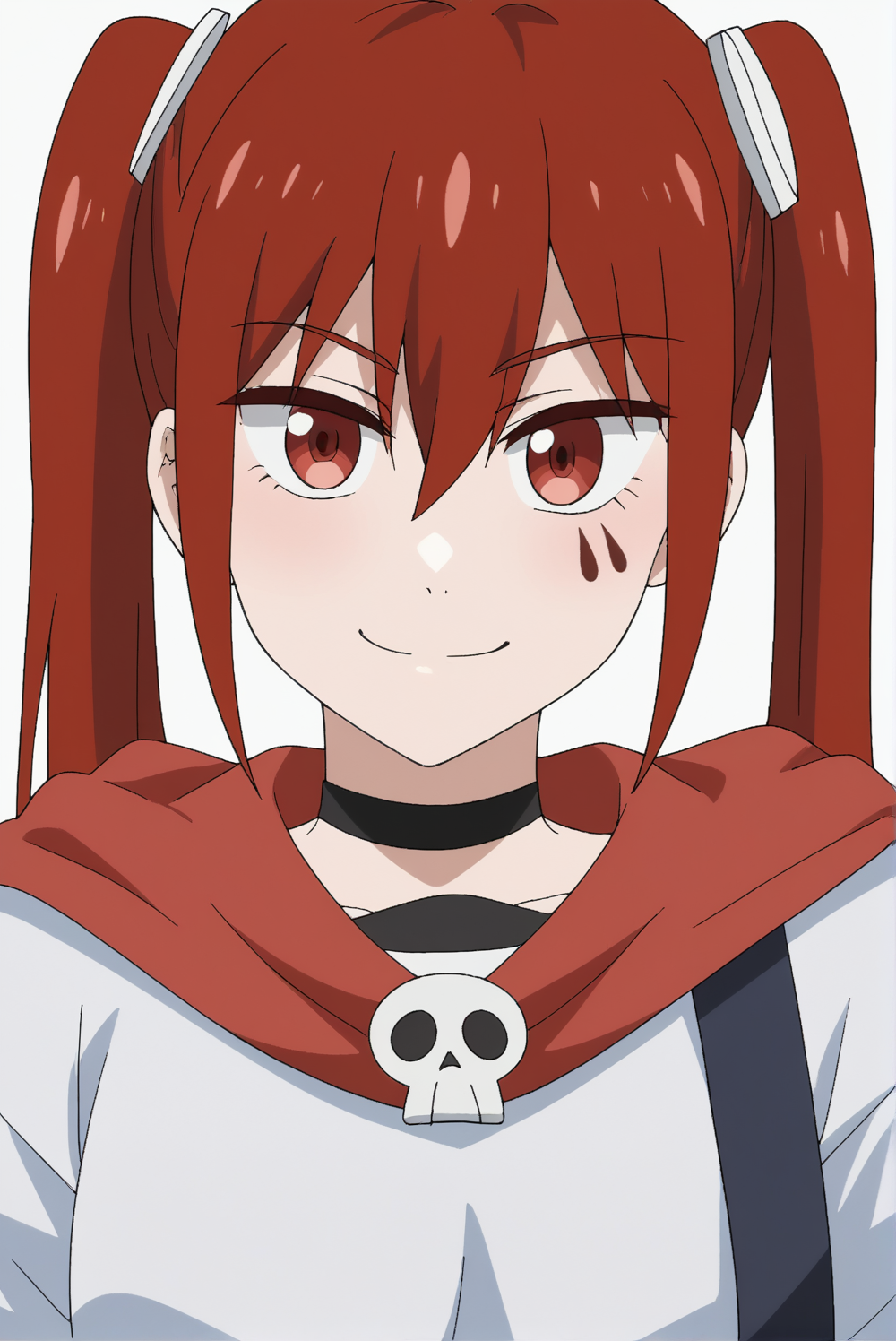 <lora:Anarchy:0.8>, white background, Anarchy, upper body, smile