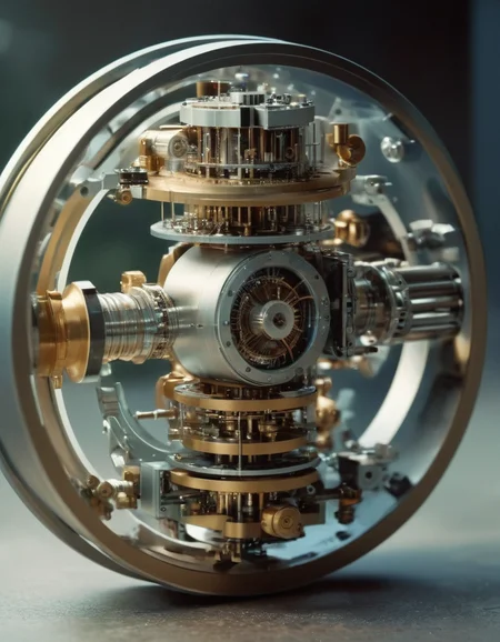 a circular mechanical metallic device floating, prettyish landscape, sideways, masterpiece, cinematic film still, 70mm, grandiose, matte, telephoto,  ,  <lora:super_16mm_film style:0.8> super_16mm_film style <lora:Isometric Cutaway:0.8> Isometric Cutaway page