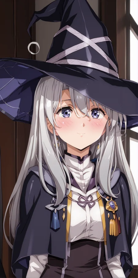 1girl, 1boy, masterpiece, highres, high quality,night, dark room,
score_9, score_8_up, score_7_up, score_6_up, source_anime,
(mature female), cowboy shot,
BREAK
indoors, (blush:2), seductive smile, smile,
covered nipples,
BREAK,
BREAK,
Elaina, long hair, bangs, blue eyes, hair between eyes, purple eyes, grey hair, ahoge, witch hat,<lora:Urushihara Satoshi_XL_PONY_V2:0.9>,<lora:WanderingWitch:0.8>
