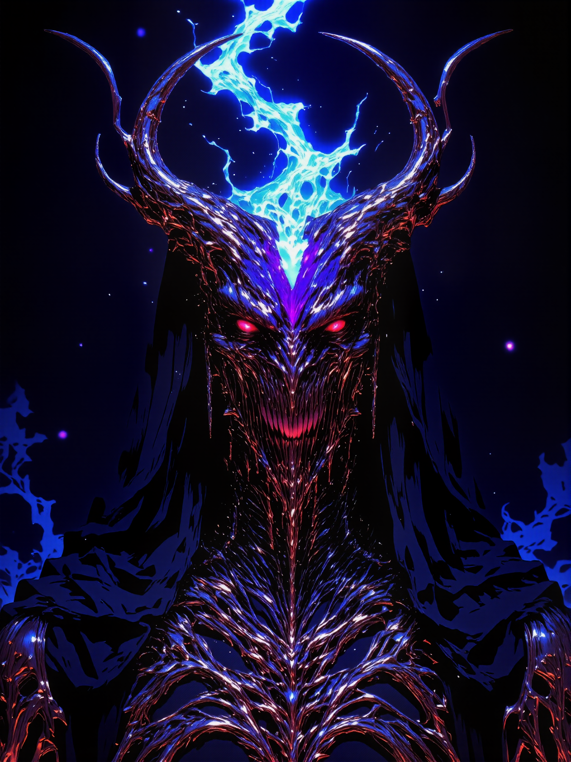 photorealistic, highly detailed, intricate, fractal, iridescence, [:glowing eyes:6], 8k, 16k, gradient background, entering your final hour, feel the cold, the demon's touch, the cosmic order now profoundly disturbed, in a moment's over shadowing of the light, here be dragons, here be death, here be the somber that have felt the devil's breath, glowing eyes, low camera angle, fractal, iridescence, glow, night blue, silver, platinum, purple, moonlit, mythp0rt, ne0nfant4sy, midjourney_whisper_avant_couture, <lora:style-mythic_fantasy-v2-flux-by_velvets:0.85> <lora:style-neon_fantasy-flux-by_neowave:0.68> <lora:epic_gorgeous_details-balance-flux-by_flyway:0.72> <lora:style-midjourney_lucid_dreams-flux-by_kawaiikitsuneai:0.16> <lora:midjourney_whisper_avant_couture-flux-by_aihonobono2023:0.84>