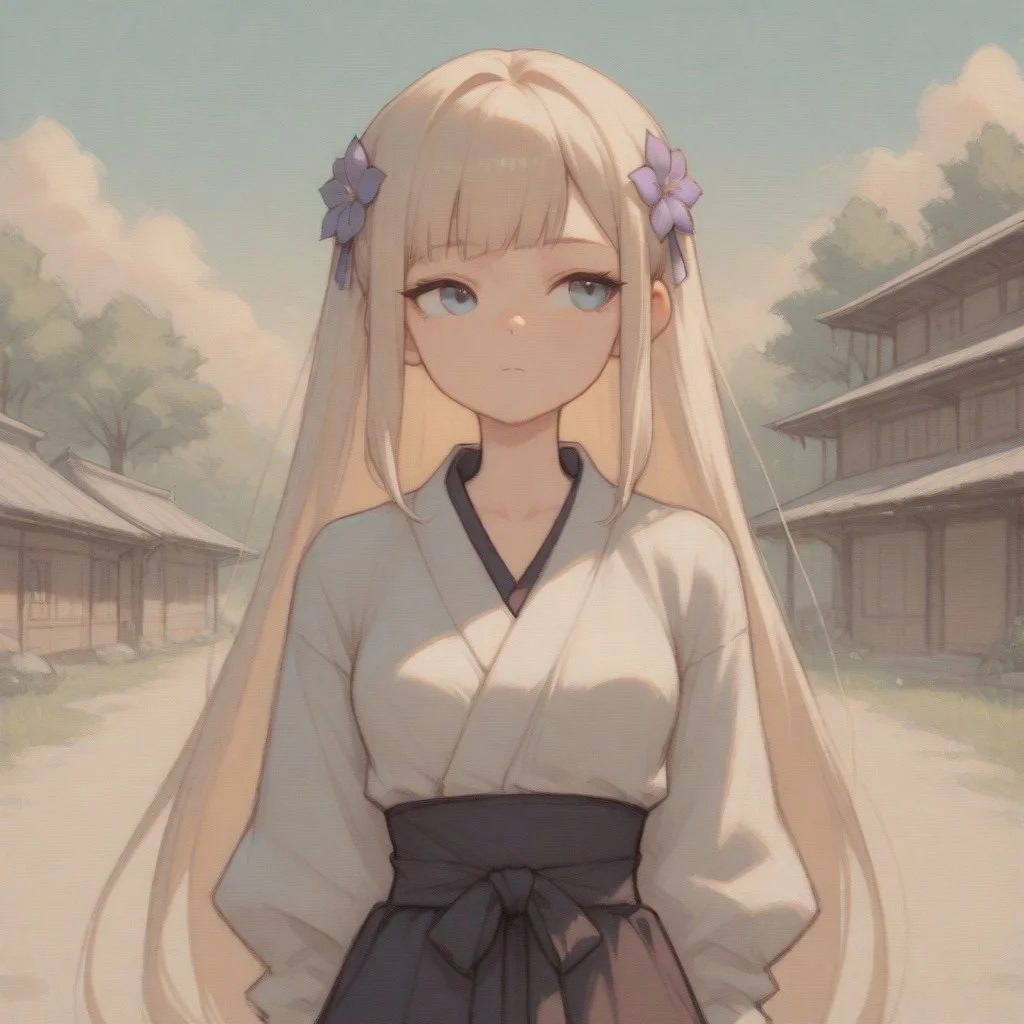 a sparse, leafless tree and traditional Japanese houses peek through the mist, giving off a historical vibe soft colors,score_9, score_8_up, masterpiece, anime