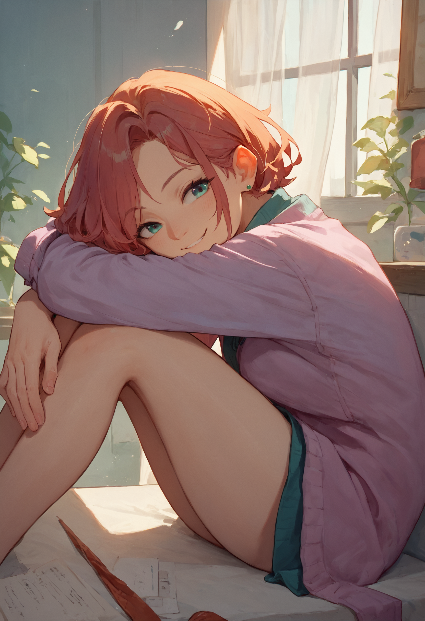 score_9, score_8_up, score_7_up, 1girl, head rest arm rest, smile, hugging own legs
<lora:head_rest_arm_rest_pony_1:1>