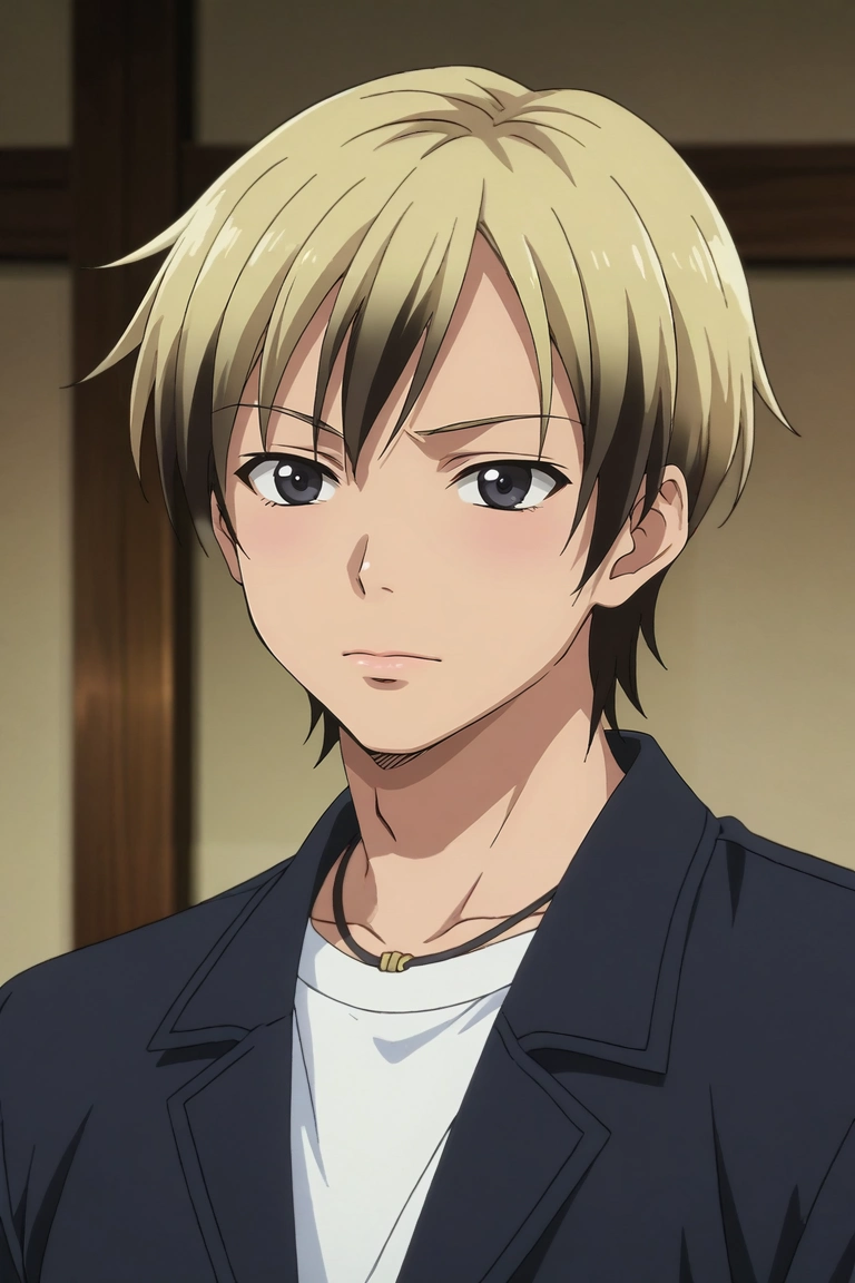 score_9, score_8_up, score_7_up, source_anime, rating_safe, , anime screencap, , official style, , depth of field, 1boy, solo, male focus, <lora:kodaka_hasegawa_pony:0.78>, kodaka_hasegawa, blonde hair, black eyes, short hair, multicolored hair, two-tone hair, black hair, , , <lora:sdxl_lightning_8step_lora:1>