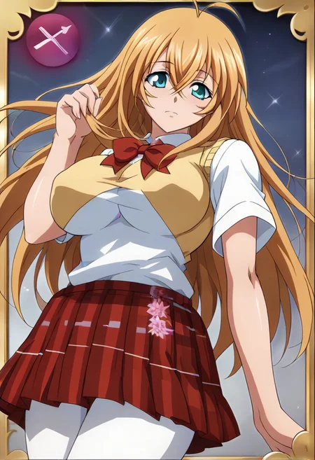 <lora:SonsakuhakufuPony_V01:1> sonsakuhakufupony, long hair, blonde hair, aqua eyes, hair between eyes, antenna hair, large breasts, sexy, glamor, school uniform, red bowtie, yellow sweater vest, red skirt, plaid skirt, <lora:flat_sdxl:-0.2> <lora:Fixhands_anime_bdsqlsz_V1:1>,,,,,,,,,,,,anime coloring, anime screencap, 1girl,Solo ,, anime,PUFFY nipple,huge breasts,,,official art, Uncensored ,Unedited ,,,,,,, ,,,,,,,