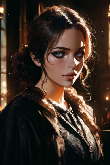 masterpiece,high score,great score,absurdres, David Young Cameron, <lora:tw1l1ght:1>,(tw1l1ght, realistic, depth of field, movie still, Clarice Beckett, international gothic, concept art),freckles, .