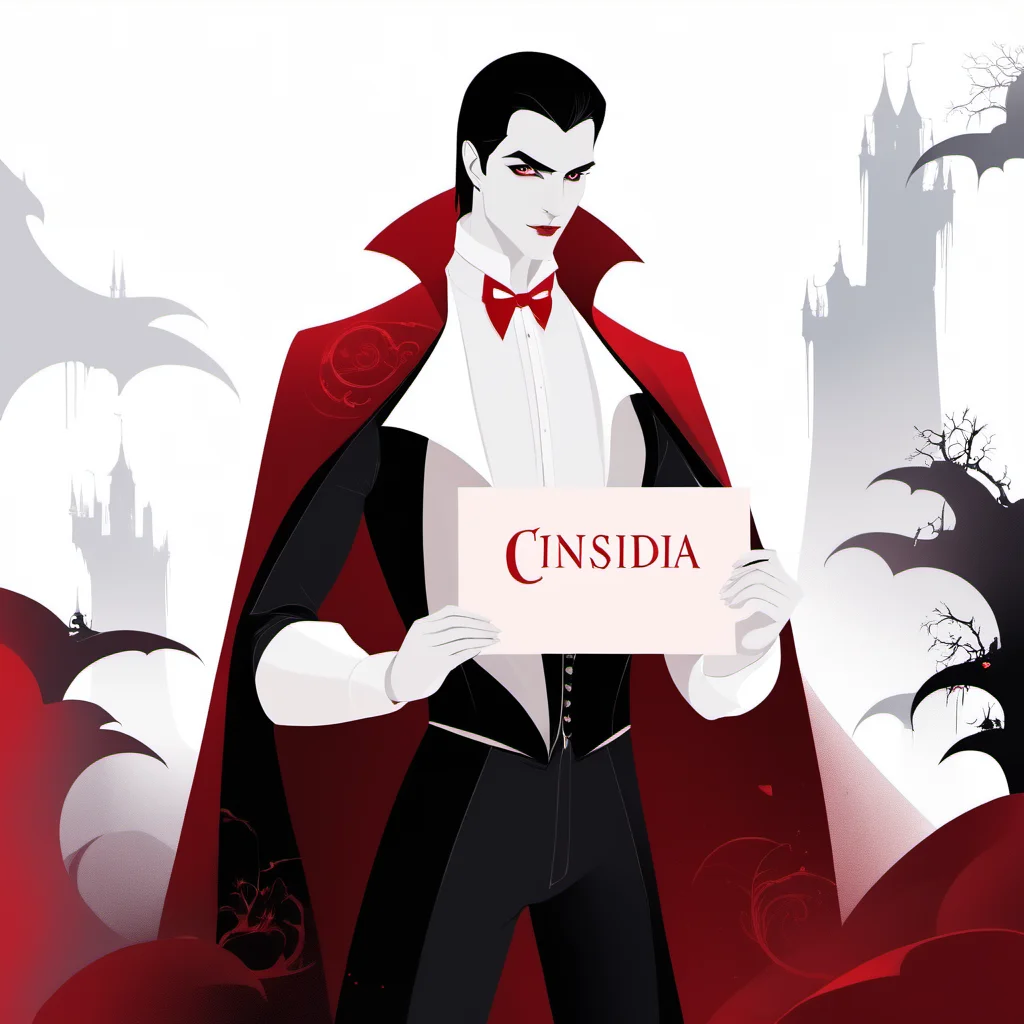 A handsome vampire male held a piece of paper with Cinsdia written on it
<lora:C_Zen:1>