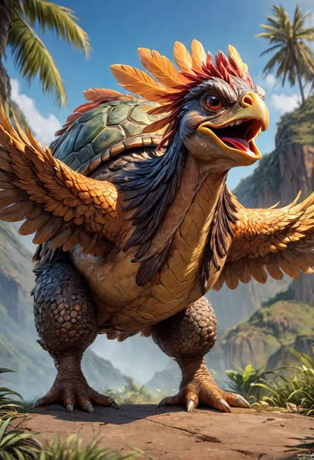 masterpiece, best_quality, ultra-detailed, very detailed, nsfw, shallow depth of field, (skin texture), (realistic texture skin),
breathtaking, hyperrealistic, hyperdetailed, maximum fidelity, ultra high detail, ultra HD, Panavision Millennium DXL2 8k professional RAW photography gigantic rock chicken head and neck, turtle shell body, 2 legs, <lora:LoromXL_Druidic_Naturalism_v1:0.3>, luminous reflections, rtx on, subsurface scattering, dynamic hdr tone mapping, volumetric lighting, screenspace reflection, Physically-Based Rendering, Unity Wt environmental water
covered in druidic rock armor, luminous reflections, rtx on, subsurface scattering, dynamic hdr tone mapping, volumetric lighting, screenspace reflection, Physically-Based Rendering, environmental stone
