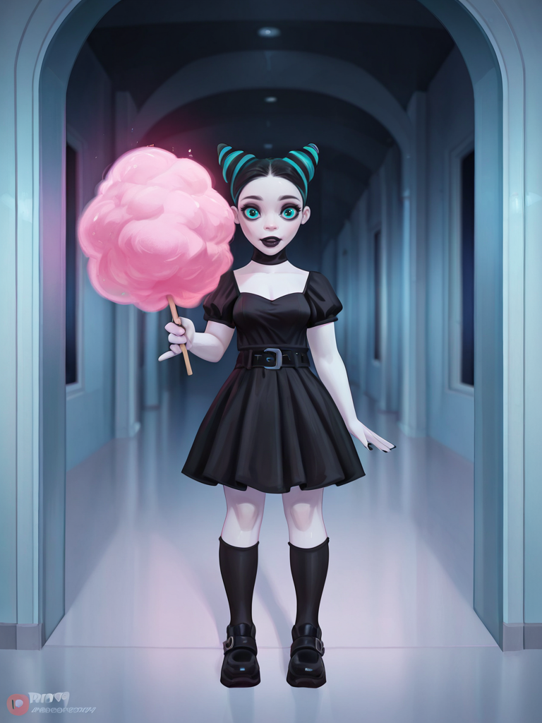 gothic style <lora:Rino99Quiron_Style_ilus:1> ,  Rino99Quiron, 1girl fashion doll , (full length photo:1.1) , cotton candy, fluffy, cany colours,, (Extremely Detailed Oil Painting:1.2), glow effects, godrays, Hand drawn, render, 8k, octane render, cinema 4d, blender, dark, atmospheric 4k ultra detailed, cinematic sensual, Sharp focus, humorous illustration, big depth of field, Masterpiece, colors, 3d octane render, 4k, concept art, trending on artstation, hyperrealistic, Vivid colors, extremely detailed CG unity 8k wallpaper, trending on ArtStation, trending on CGSociety, Intricate, High Detail, dramatic, absurdes,, A place full of my ancestral past and several vessels with trapped souls,  straight-on,  ,  , 
 . dark, mysterious, haunting, dramatic, ornate, detailed