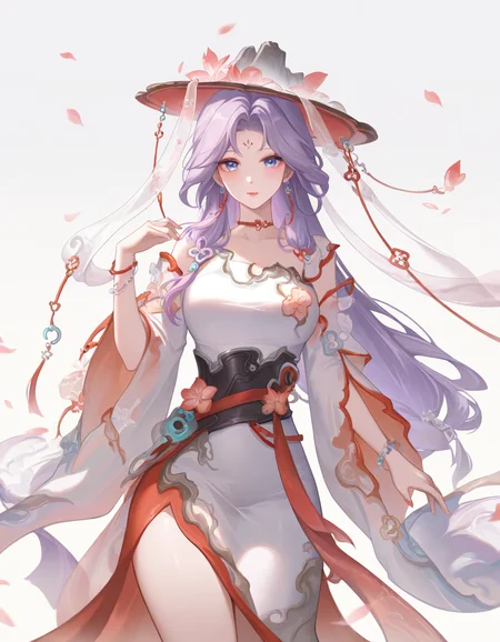looking at viewer,1girl,solo,white background,simple background,cowboy shot,<lora:yingshanke-000014:1>,yingshanke,forehead mark,, masterpiece, best quality, very aesthetic, absurdres,newest, incredibly absurdres,