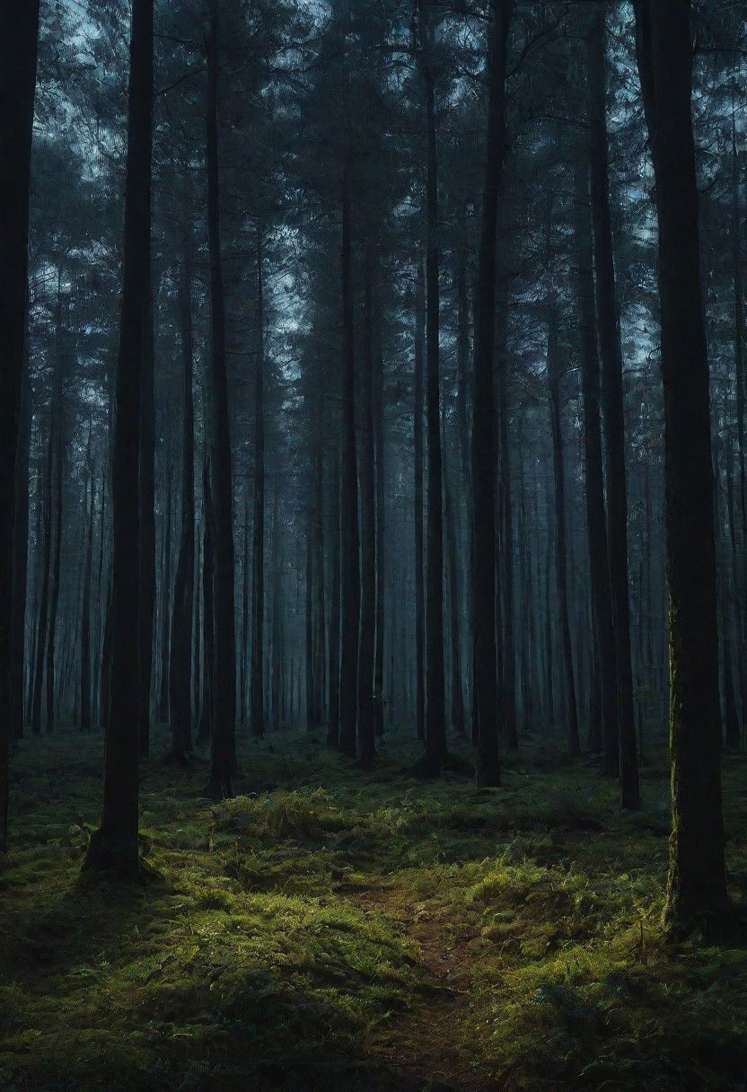 a night forest without