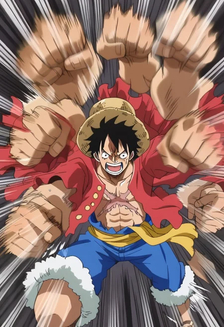 (score_9, score_8_up, score_7_up:1.2),source_anime, rating_questionable, BREAK
(A Random chouse:Luffy,gearseconds,Gearfour,Gearfive,cap,Nocap,Wano,Angry:0.8), rushpunch,punching,multiple hands,fists,clenched fists,(motion_blur:1.2),(motion line:1.1),speed_lines,
BREAK
ultradetailed , perfect face, XFigureX