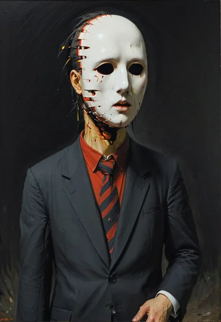 My head is slicing into enigmatic sections, and my primary symptom is that I have no face, but I must see, internationally recognized oil painting by the master, sold at auction for 23 million USD. Expressive powerfully pained expression intermingled with notes of confusion.