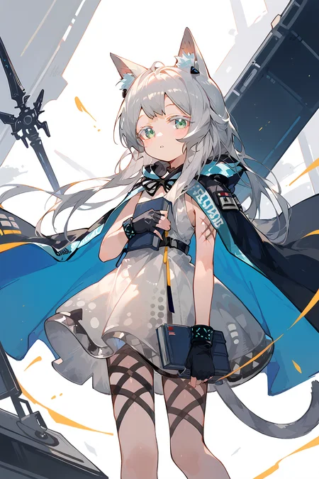 (score_9,score_8_up,score_7_up),<lora:Rosmontis(Arknights)-v1:1>,Rosmontis(Arknights),1girl,rosmontis (arknights),solo,animal ears,cat ears,gloves,tail,dress,white dress,fingerless gloves,long hair,holding,cat tail,black gloves,cat girl,book,sleeveless,bangs,holding book,sleeveless dress,colored eyelashes,parted lips,looking at viewer,animal ear fluff,green eyes,grey hair,bare shoulders,blue eyes,hooded cloak,cloak,hood,cape,blush,
good feet,anime,NSFW,expressive,amazing quality,ultra hd 32k,