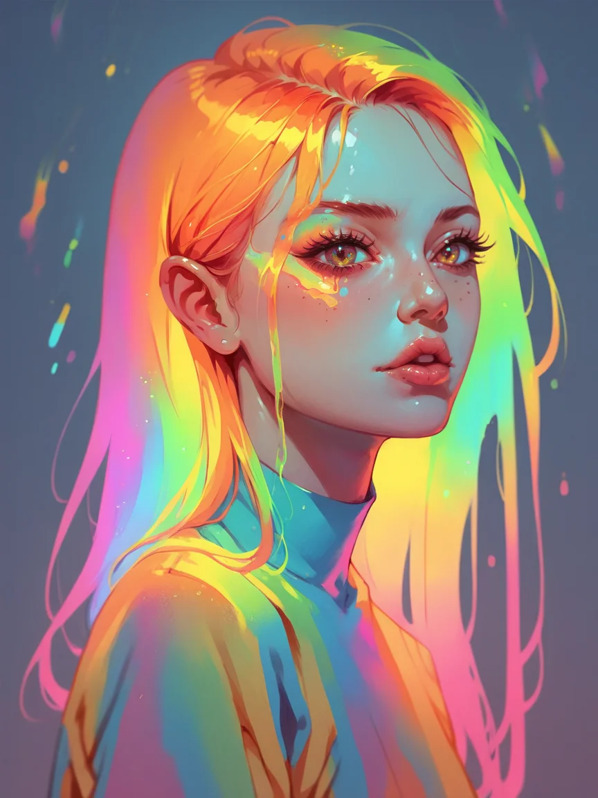 score_9, score_8_up, score_7_up, score_6_up, score_5_up, <lora:th3rm4lXLP:1> th3rm4l, solo, colorful, 1girl, thermal, orange, green, yellow, blue