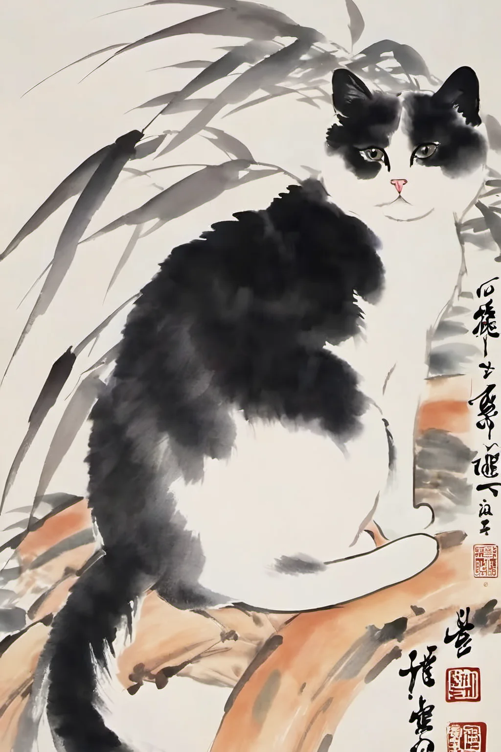 chinese ink painting, traditional media, liujiyou, cat, no human <lora:liujiyou-000008:0.8>