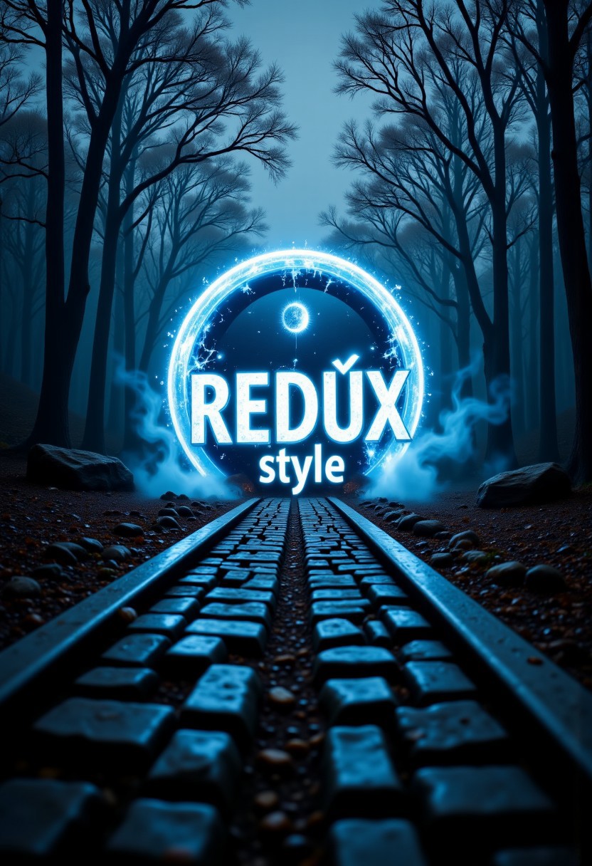Mystic image of multiple dimension with a fat text:"REDUX style" in the middle  aidmareduxstyle, aidmafluxpro1.1, aidmatextimprover, aidmaHyperrealism