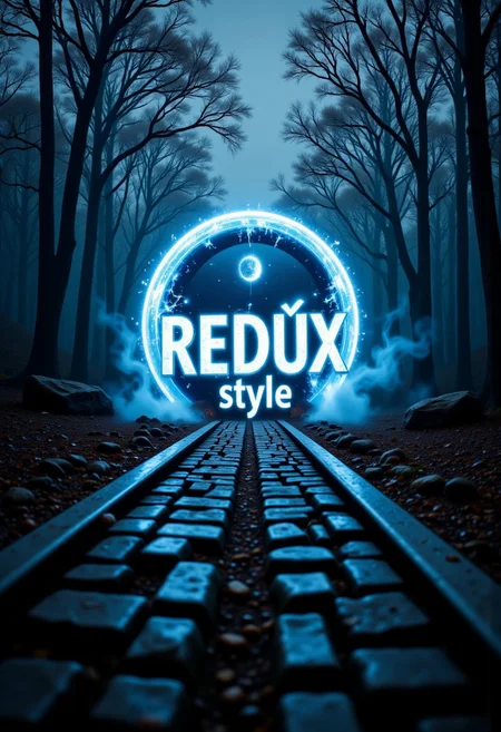 Mystic image of multiple dimension with a fat text:"REDUX style" in the middle  aidmareduxstyle, aidmafluxpro1.1, aidmatextimprover, aidmaHyperrealism