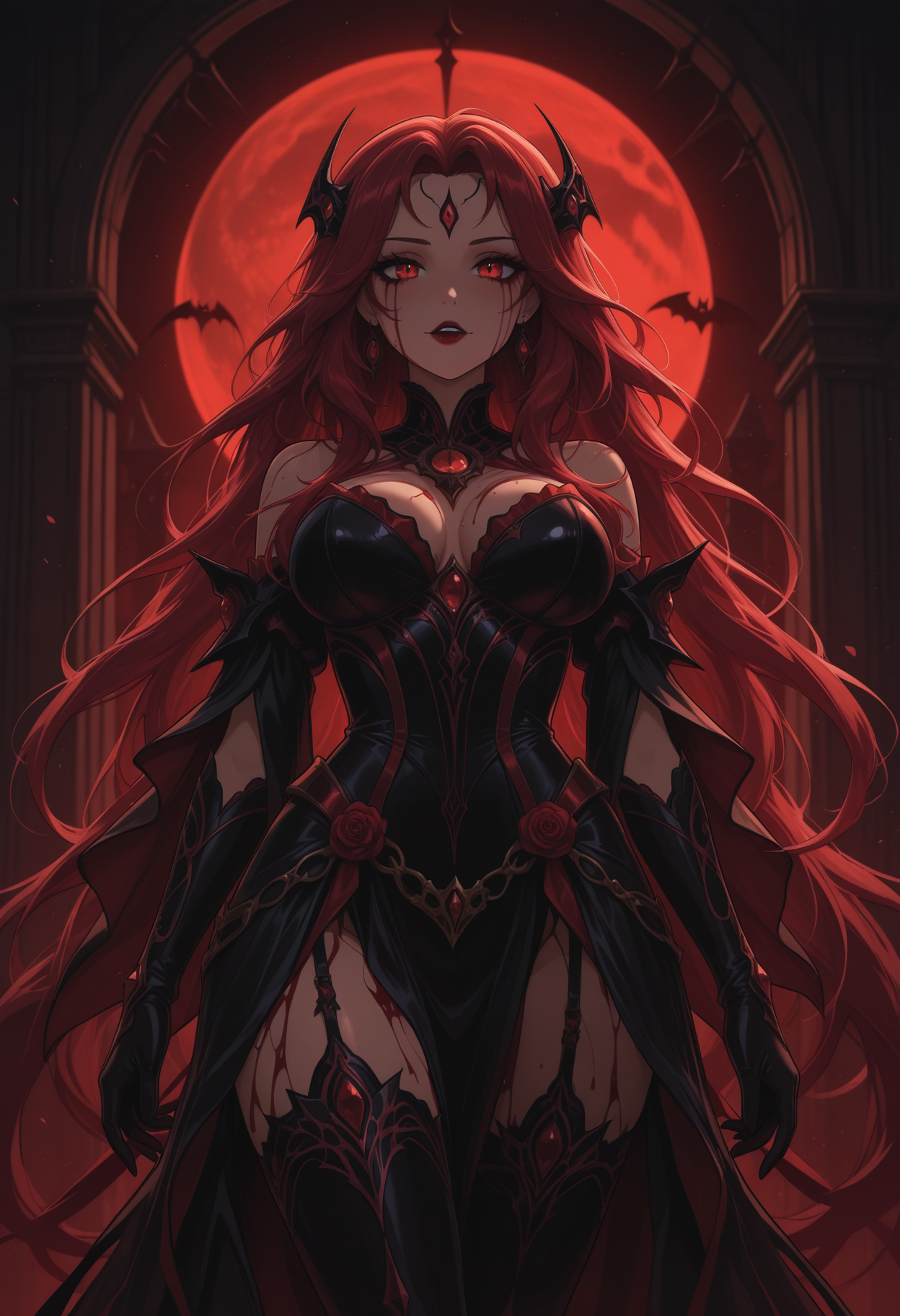 score_9, score_8_up, score_7_up, score_6_up, dynamic, (anime, masterpiece), best quality, (8k), detailed background, sharp focus, intricate, ambient lighting, super high quality, hyper detailed background, cinematic lighting, adult, double tone long hair, big breasts, verybadimagenegative_v1.3, vampire, moon-drenched seduction, crimson-lust whispers, eternal-night allure, shadow-embrace mystery, blood-ritual elegance, <lora:CatGirlStyle\CatgirlStyle-000014>, CatGirlStyle