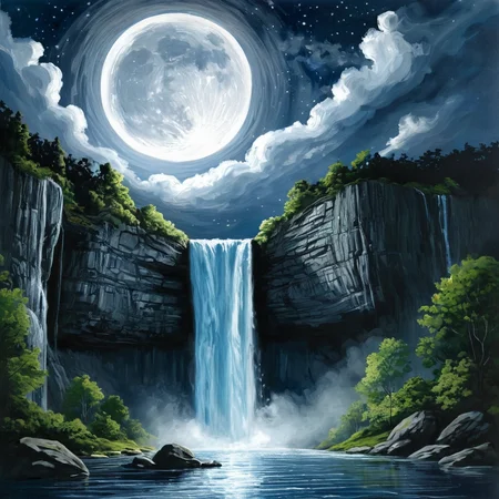 Conceptual Art of <lora:add-detail-xl:1>
<lora:detailed:0.3>
<lora:perfection style:0.3>
<lora:xl_more_art-full_v1:0.3>
<lora:drawing style:0.8>
A drawing of a painting of a waterfall with a moon in the sky,outdoors,sky,cloud,water,no humans,night,moon,cloudy sky,night sky,scenery,full moon,rock,waterfall , drawing style, concept art