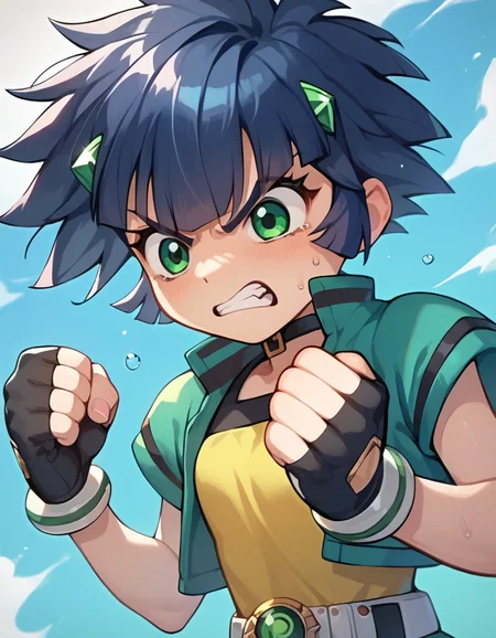 score_9, score_8_up, score_7_up, 1girl, source_anime, solo focus, kaoru transformation, Angry Smash with Ground-Shattering Impact: Slam your fist into the ground with a forceful motion causing the ground to tremble and shake expressing intense anger and the power to vanquish foes. <lora:Kaoru-50:1>