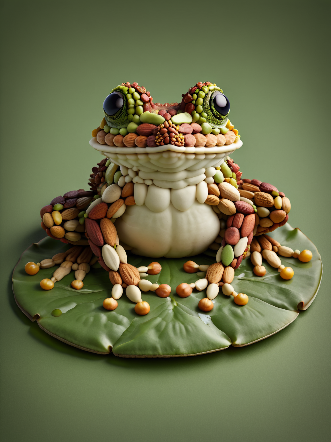 A ais-nutz frog sat on a lily pad <lora:ais-nutz:1>