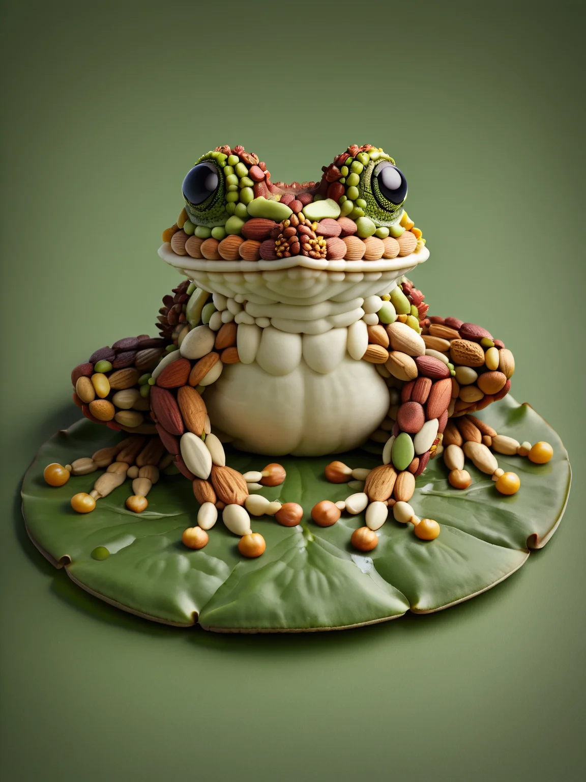 A ais-nutz frog sat on a lily pad <lora:ais-nutz:1>