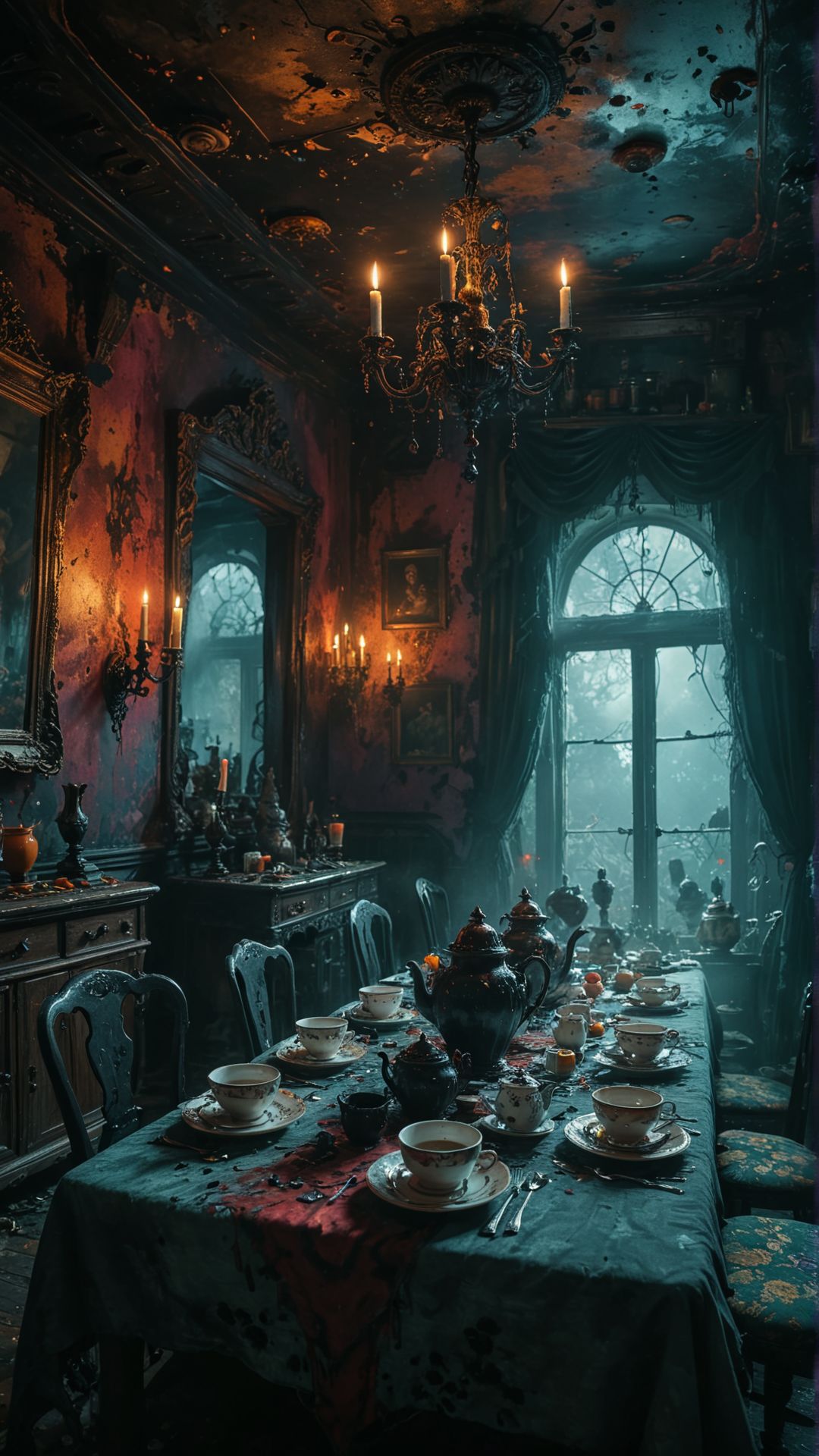 Spooky mansion hosting spectral tea party. weird unique point of view,weird camera perspective,
creative, cinemativ, movie theme, movie artwork. 
(masterpiece, award winning artwork)
many details, extreme detailed, full of details,
<lora:WildcardX-XL-Detail-Enhancer:0.85> <lora:add-detail-xl:0.95>
<lora:MJ52:0.31>
 <lora:Painted World:0.21> painted world, colorful splashes 
<lora:ral-apoctvisn-sdxl:0.15> ral-apoctvisn
 <lora:xl_more_art-full_v1:0.185>
 <lora:RMSDXL_Darkness_Cinema:0.31> 
<lora:RMSDXL_Creative:0.26>
(prompt by @AIDigitalMediaAgency:0.01)