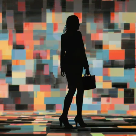 one smiling woman, trippy, lsd-art, acid-art, black office suit, walking on the sidewalk, unreal, black liquid, modern city, midday sun, sun reflections <lora:sd_xl_offset_example-lora_1.0:0.35> <lora:Projext_X2:-1.2>