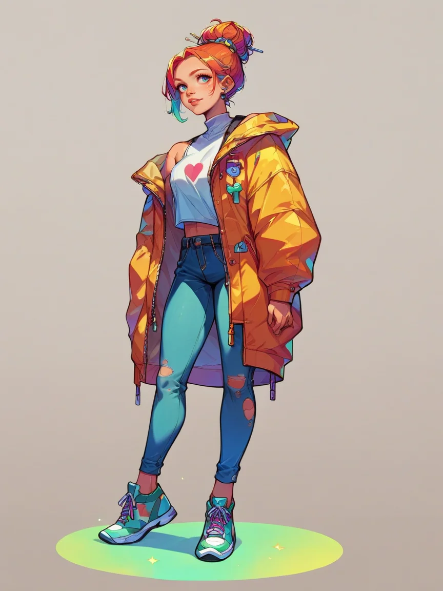 score_9, score_8_up, score_7_up, score_6_up, score_5_up, <lora:coacalinaXLP:1> coacalina, colourful, full body, 1girl,